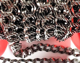 Gunmetal Large Double Curb Chain CH590EGU, 9.8x11mm, Brass Chain, Necklace Chain