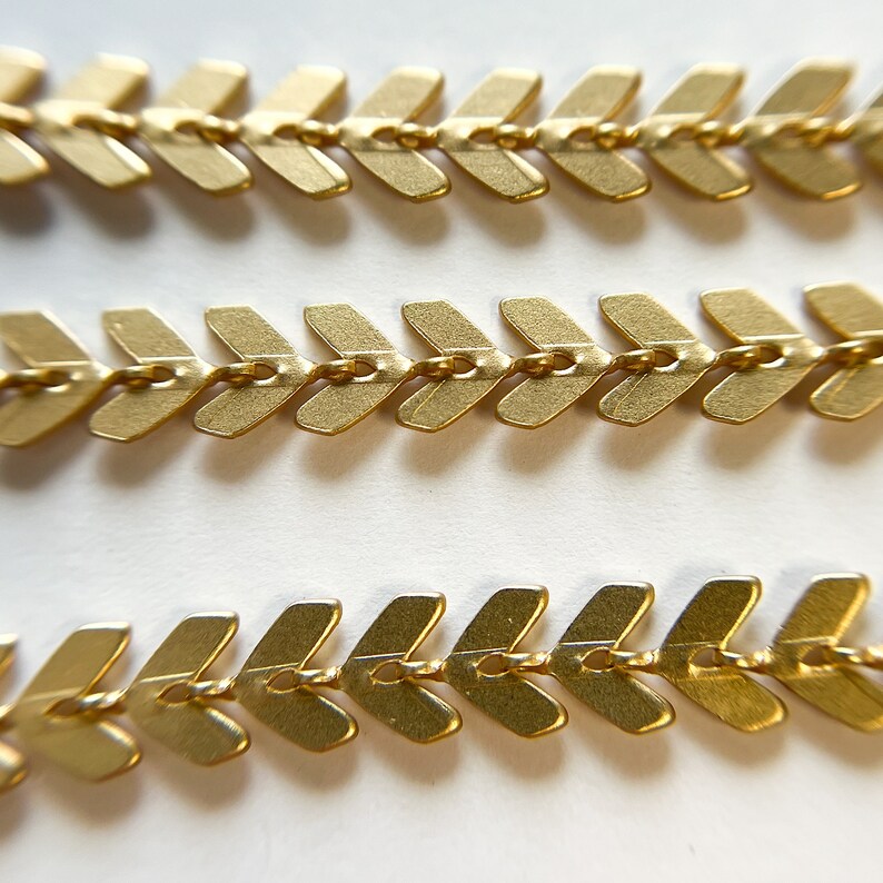 Matte Gold Plate Chevron Chain 6.5mm. [CH751EMG] - Etsy