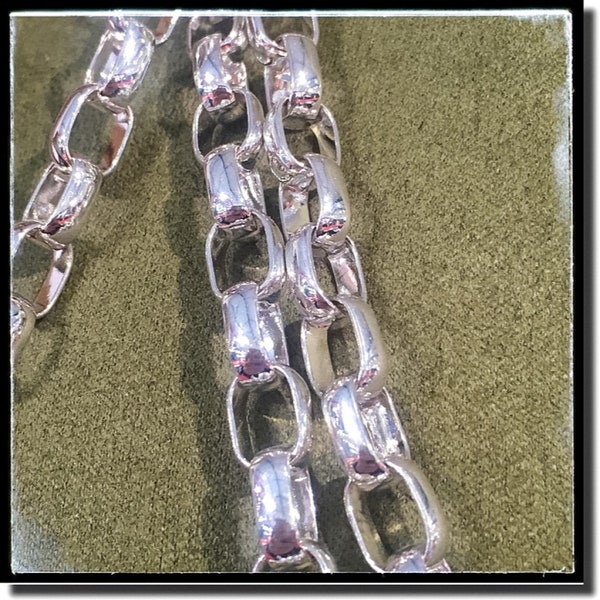Silver Plate Oval Rolo Jewelry Chain 12mm x 8.8mm,  Wholesale Chain,  Necklace Chain