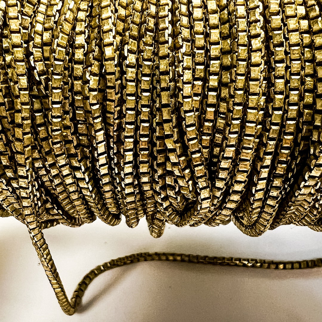 Natural Unplated Raw Chain. Italian Box Chain 2mm Bracelet Chain ...