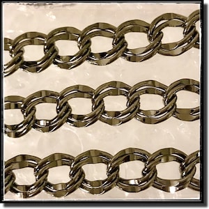 Gunmetal Double Curb Chain, CH587EGU, 7.2 x 8.5mm