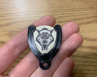 Guitar pick holder key chain