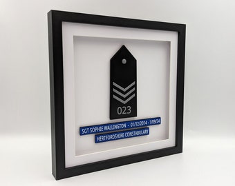 Police Presentation Framed Gift Box Frame/Personalised for all occasions/  DCI - Sergeant - Constable - Inspector etc | British Police Ranks
