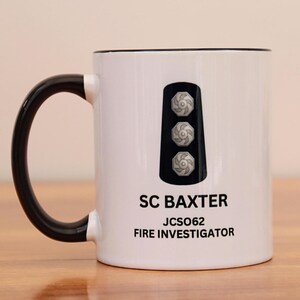 Personalised Coffee Mug | UK Firefighter Mug and Coaster Gift Set| Fire Officer Gift | Personalised Tea or Coffee Mug | All Ranks Available Station Cdr/Mgr