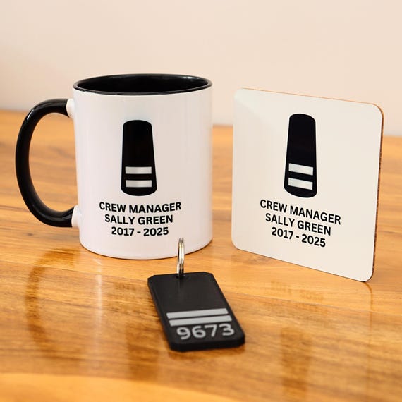 Personalised Coffee Mug | UK Firefighter Mug and Coaster Gift Set| Fire Officer Gift | Personalised Tea or Coffee Mug | All Ranks Available