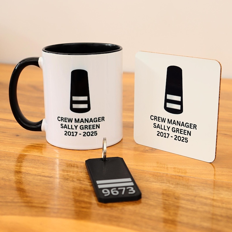 Personalised Coffee Mug | UK Firefighter Mug and Coaster Gift Set| Fire Officer Gift | Personalised Tea or Coffee Mug | All Ranks Available image 1