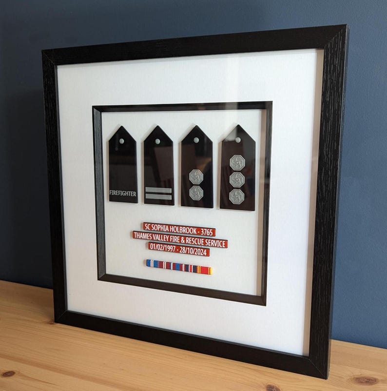 Fire Service Presentation Frame New Firefighter Gift Medal Bar Bespoke
