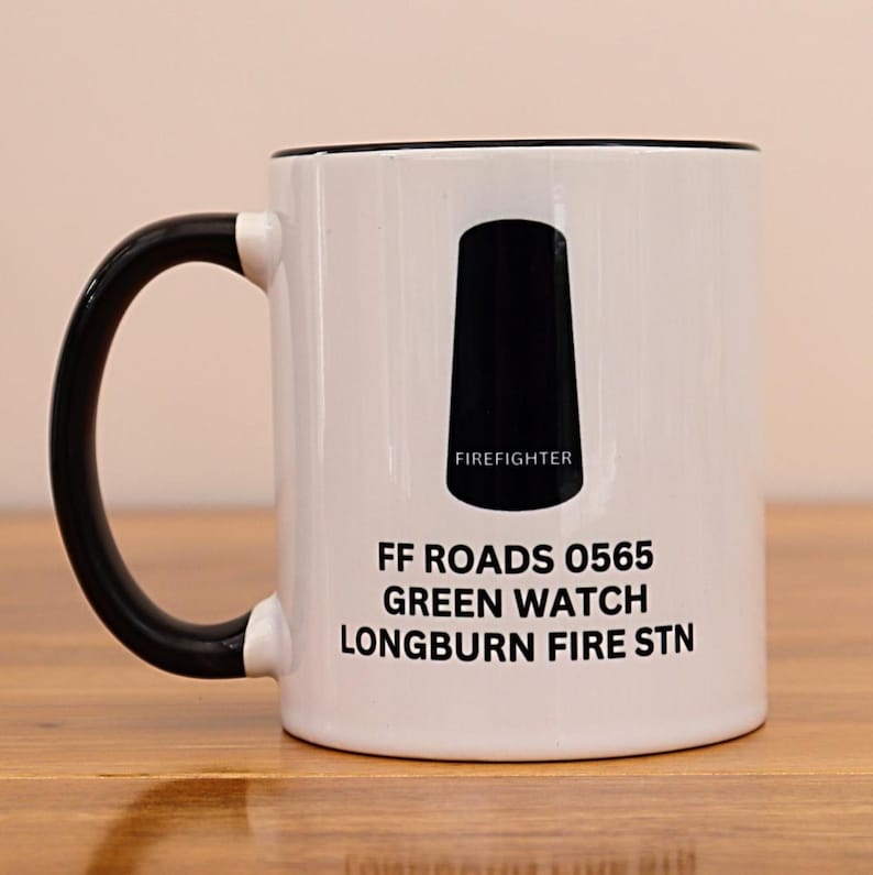 Personalised Coffee Mug | UK Firefighter Mug and Coaster Gift Set| Fire Officer Gift | Personalised Tea or Coffee Mug | All Ranks Available Firefighter