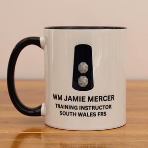 Personalised Coffee Mug | UK Firefighter Mug and Coaster Gift Set| Fire Officer Gift | Personalised Tea or Coffee Mug | All Ranks Available Watch Cdr/Mgr