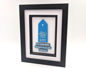 PCSO - Police Community Support Officer Framed Presentation Gift, Custom made for Retirements, Promotions and the Start of a Career