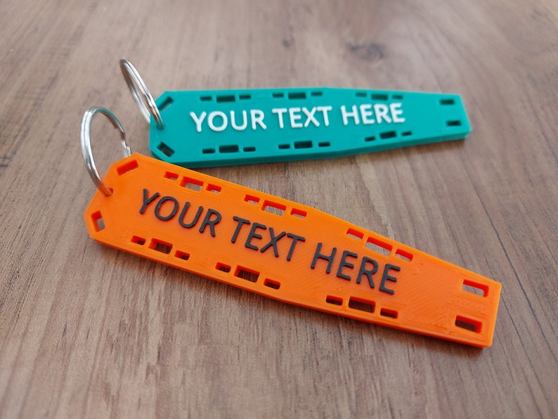 Personalised keyrings/Bag tags/ Emergency Services/Fire fighter/Paramedic/Emergency Stretcher - 3D printed 