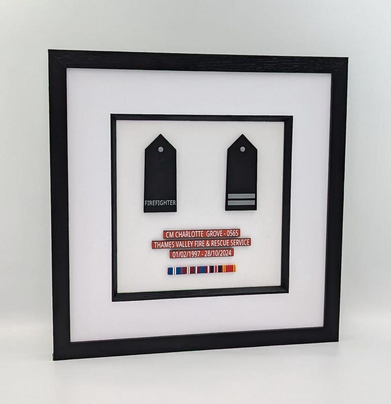 Fire Service Presentation Frame New Firefighter Gift Medal Bar Bespoke