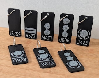 Firefighter to Chief Fire Officer Key Ring/Bag Tag - 3D printed Personalised Key rings