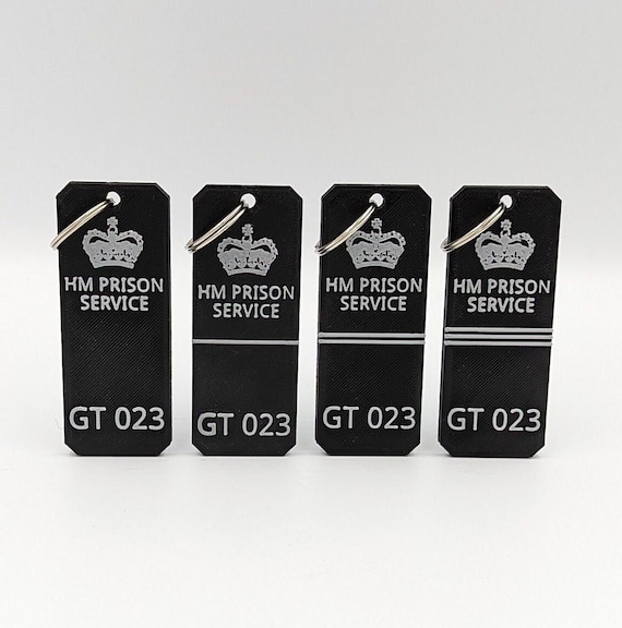 Personalised Prison Officer Key Ring Her Majesties Prison Bag Tally Custody Officer Identify Keychain Custom Epaulette Rank Markings Etsy