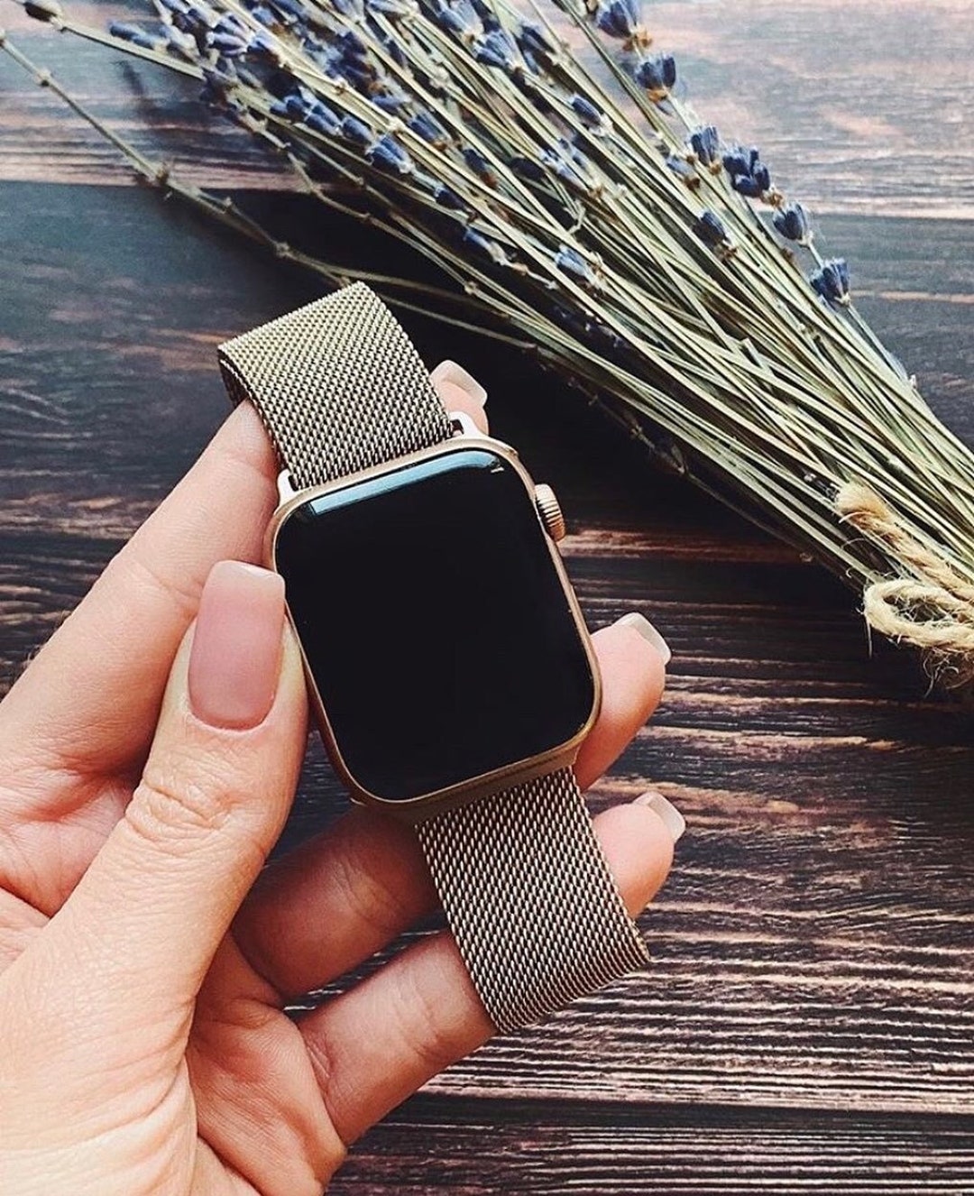 Luna Apple Watch Band in Silver - Wide Large 42-49mm