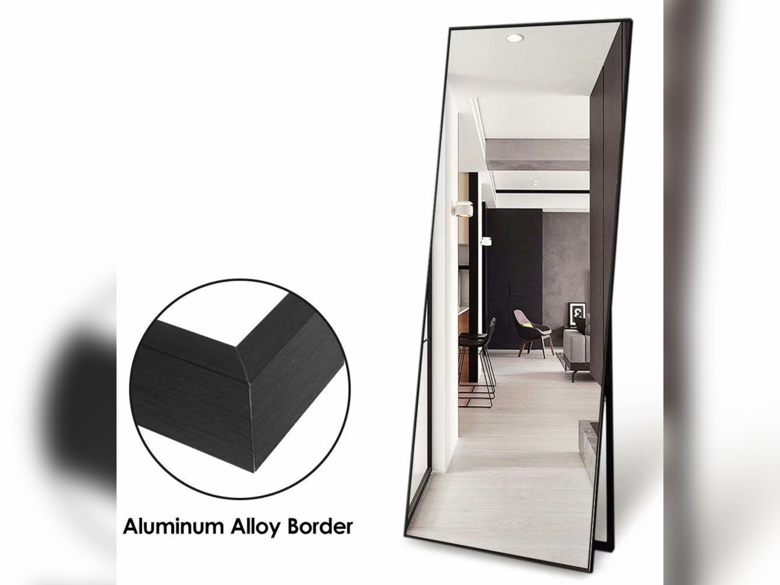 Black Frame Modern Full Length Body Length Floor Mirror With Etsy