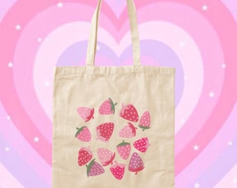 Strawberry tote bags