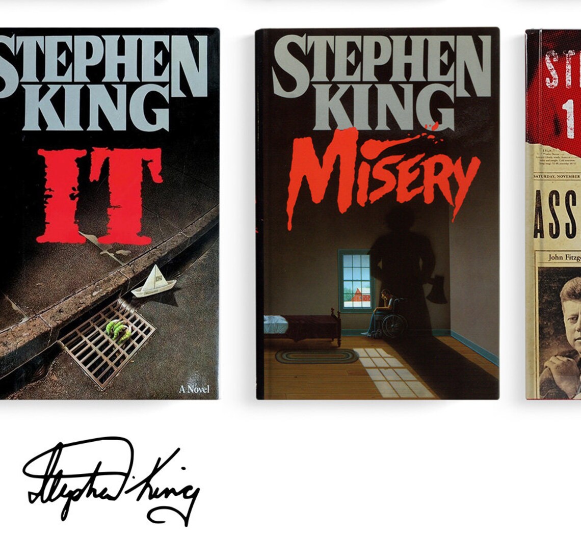 Stephen king bibliography print poster art gift stephen etsy