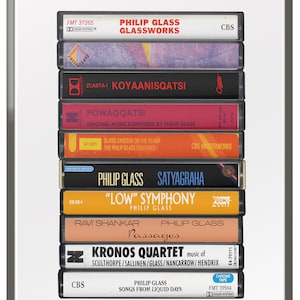 Philip Glass Albums, Cassette Fine Art Print, Poster, Minimalist Composer Fan, Classical Music image 3