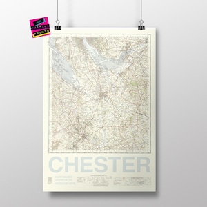 Kaartafdruk Chester - gepersonaliseerde poster met plaatsnaam - Wrexham - aangepaste afdruk jouw adres