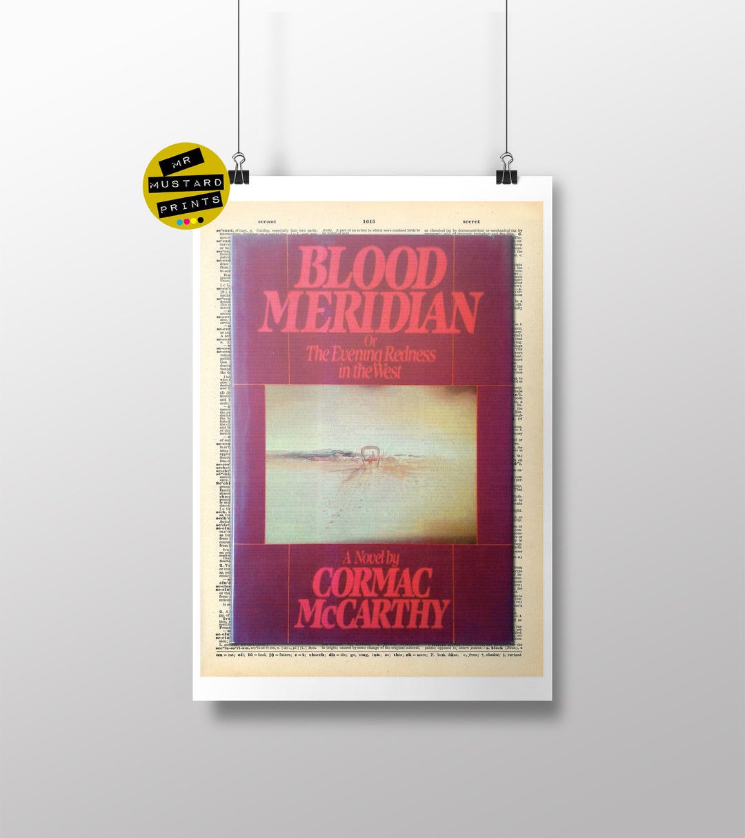 Blood Meridian by Cormac Mccarthy, 1st Edition Cover 1985 Dictionary