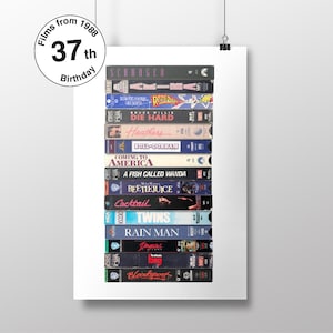 37th Birthday - 1988 Movies - Born in 1988 - 37th Party - Personalized 37th - 37th Birthday Card, Film Fan
