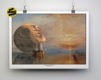 The Death Star, Fine Art Mashup: Print, Poster, Art, Gift, The Fighting Temeraire, JMW Turner