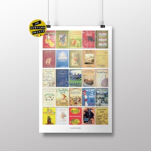 Clásicos para niños, Impresión de bellas artes: Cartel, Arte, Regalo literario, Libros para niños, Portadas de libros para niños, Impresión de guardería, Regalo para jóvenes lectores