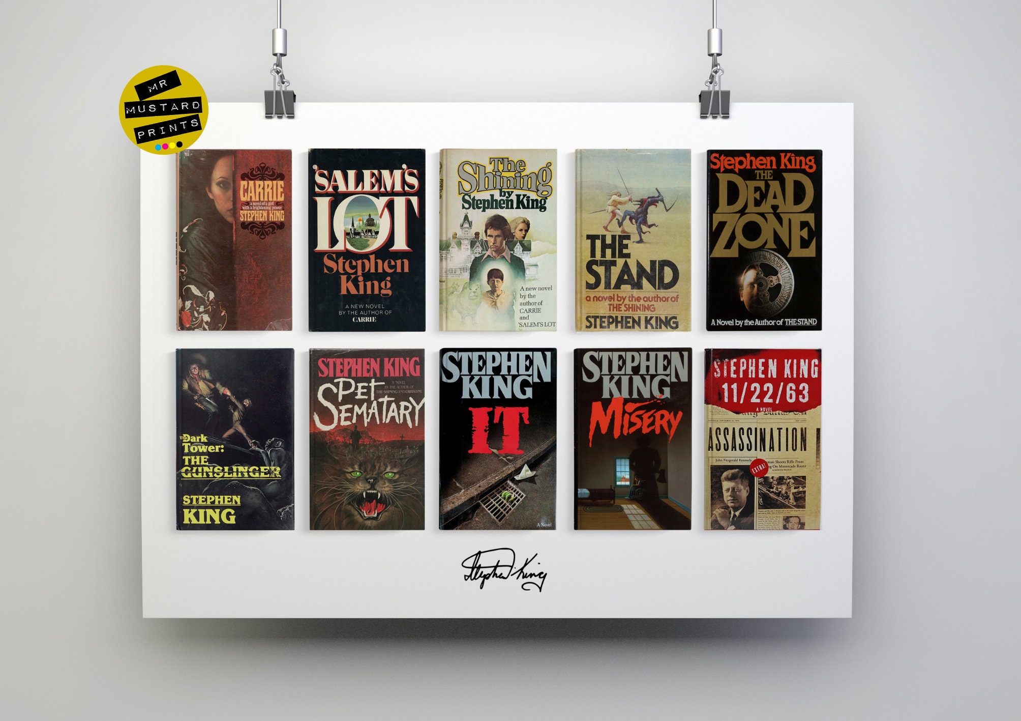Stephen king bibliography print poster art gift stephen etsy