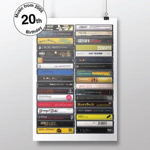 20º aniversário - Música em 2005 - Nascido em 2005 - 20º aniversário personalizado - Vigésimo - Personalizável - Música - Arte em cassete retrô
