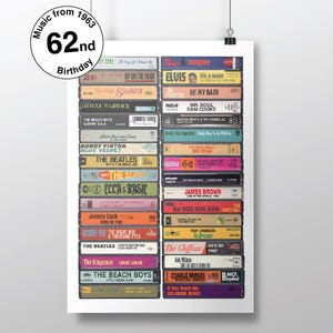 Nacido en 1963, Música de 1963, Regalo de cumpleaños número 62, 62.º aniversario, Música de los años 60, Tarjeta de cumpleaños número 62, Aniversario de diamante