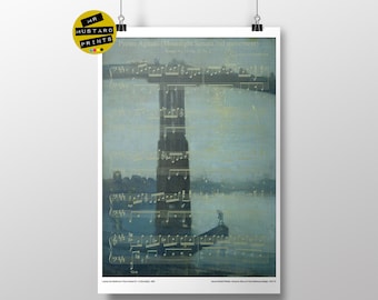 Beethoven Moonlight Sonata Art Print: Whistler Nocturne Overlay