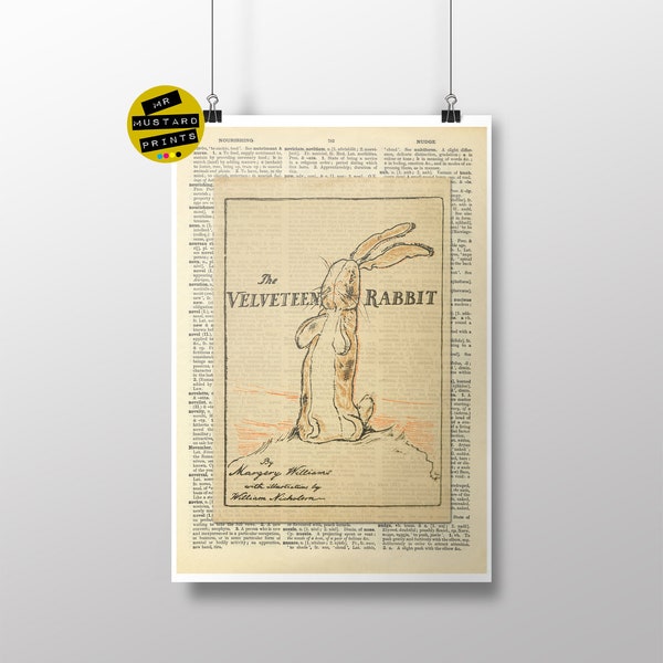 The Velveteen Rabbit by Margery Williams , 1st Edition Cover (1922) Dictionary Print: Novel, Fan, Poster, Art, Gift