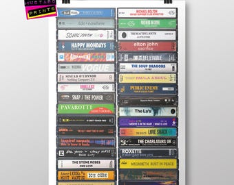 36th Birthday: 1990 Music Cassette Print - Customized Gift