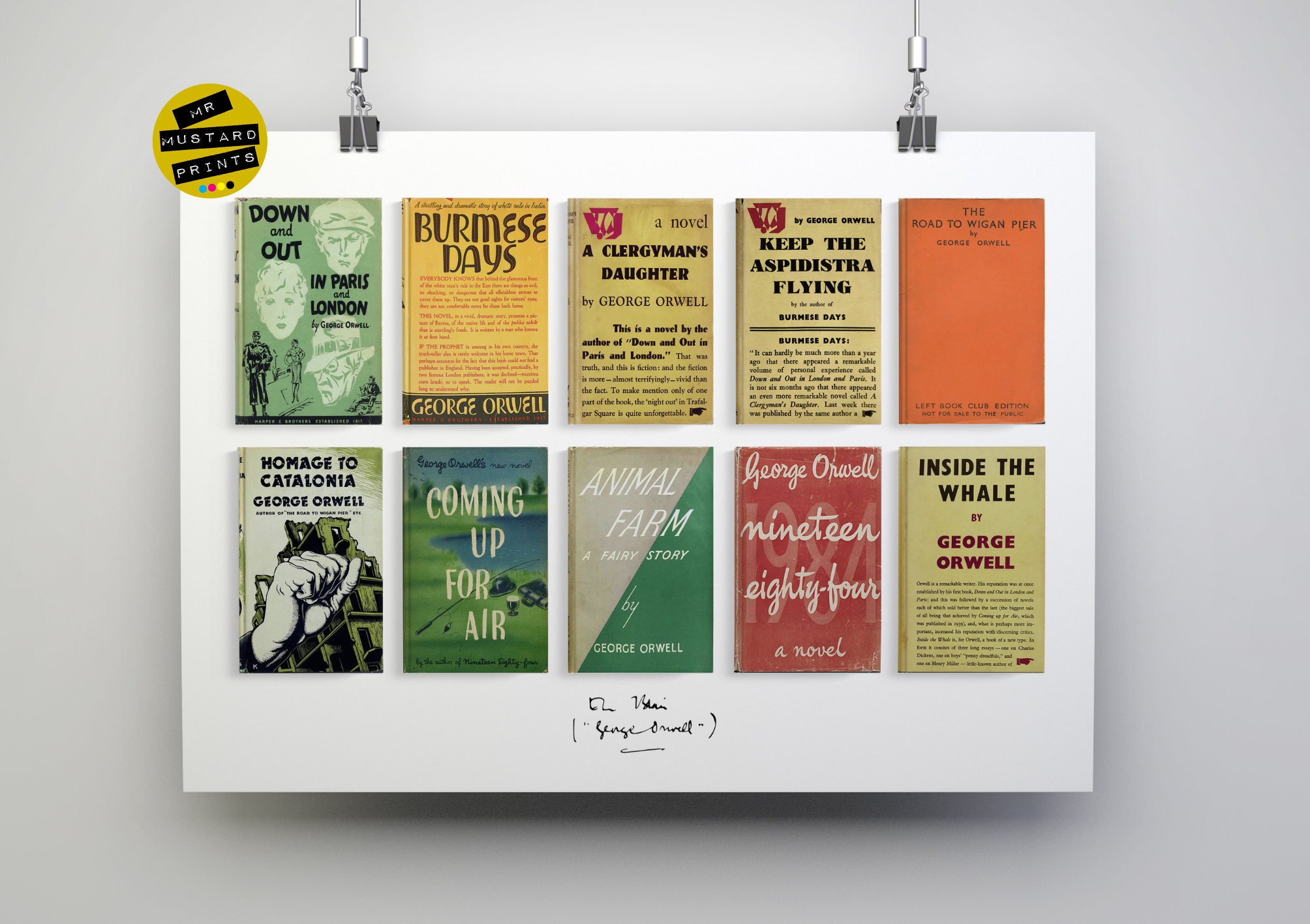 George Orwell Collected Novels: Print Poster Art Gift - Etsy George Orwell Collected Novels: Print Poster Art Gift - Etsy