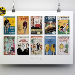 PG Wodehouse, Collected Novels: Print, Poster, Art, Gift, Wodehouse Fan, Jeeves and Wooster, First Editions