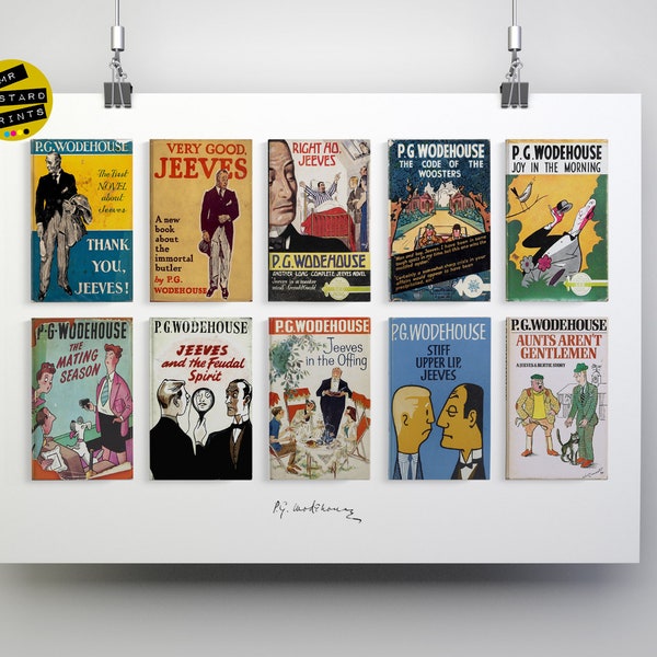 PG Wodehouse, Collected Novels: Print, Poster, Art, Gift, Wodehouse Fan, Jeeves and Wooster, First Editions