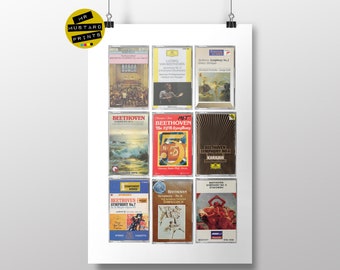 Beethoven Symphonies Cassette Print: Classical Music Fan Gift