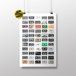 Hip Hop Kassetten Druck - Old Skool Hip Hop Poster - Hip Hip Musik Poster - Hip Hop Fan Art - Original Kassetten, Größte Hip Hop Alben