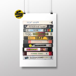 Personalised VHS Print, Favourite Movies, Personalized Top 10 Films, Pick Top 10 Movies, Film Lover, Retro Film Fan, 80s Film, 90s Movies