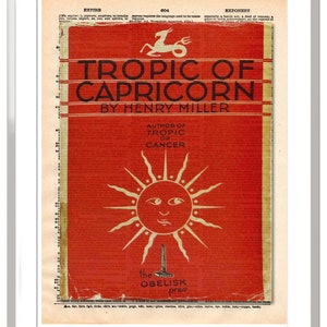 Tropic of Capricorn by Henry Miller Tropic of Capricorn by Henry Miller