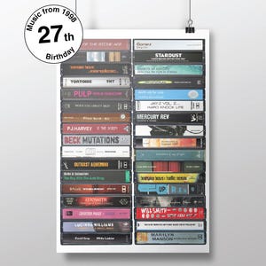 27e verjaardag - Muziek 1998 - Geboren in 1998 - Gepersonaliseerde 27e verjaardagskaart - 27e verjaardag, gepersonaliseerde print