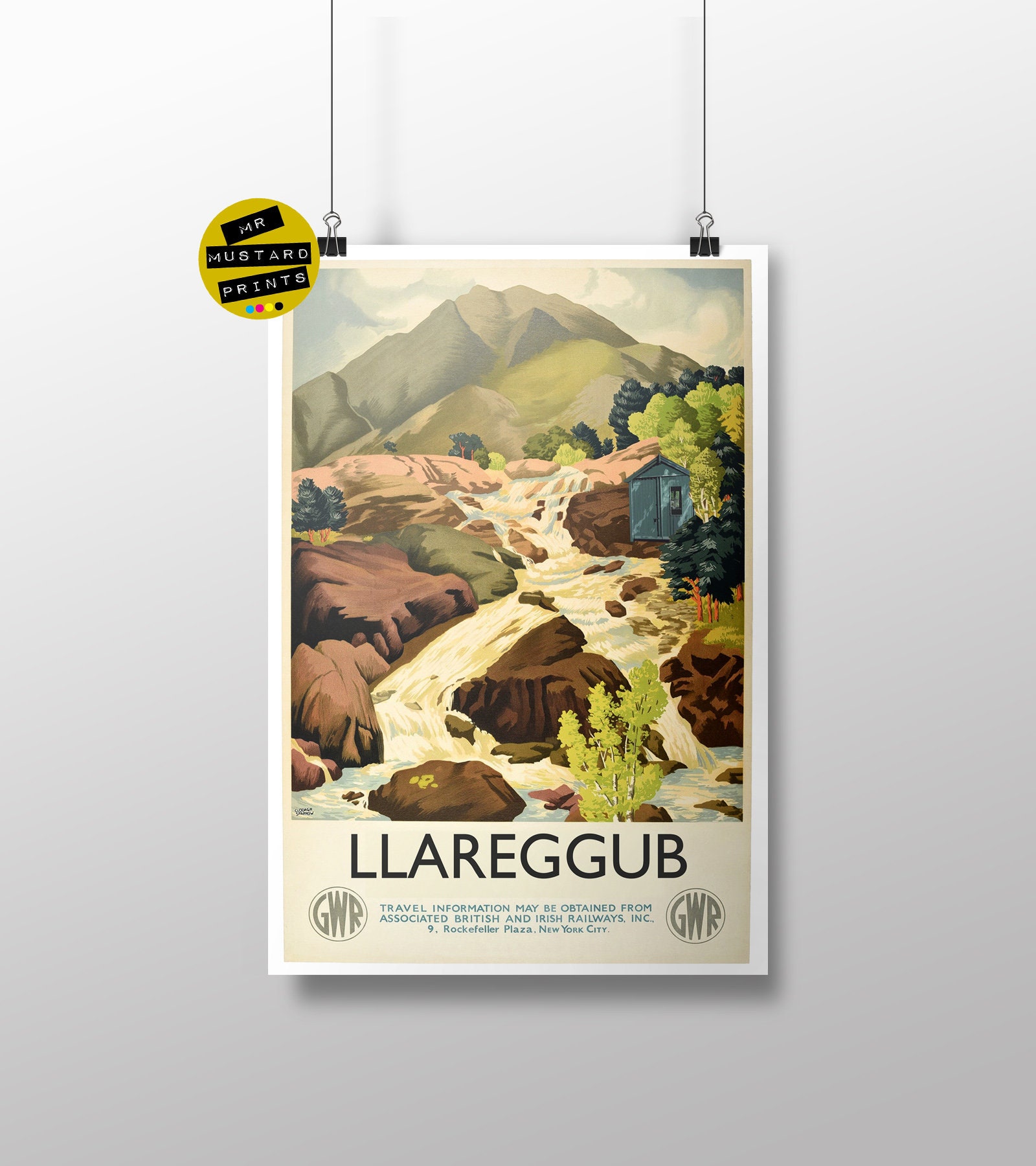 Llareggub Travel Poster, Under Milk Wood by Dylan Thomas, Literature Fan, Literary Print, Gift, Art, Writing Shed