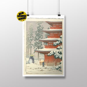Japanese Snow Scene Manga Mashup, Anime Fan, Japanese Cartoon, Ukiyo E, Anime Art, Manga Poster, Manga Print, Manga Art