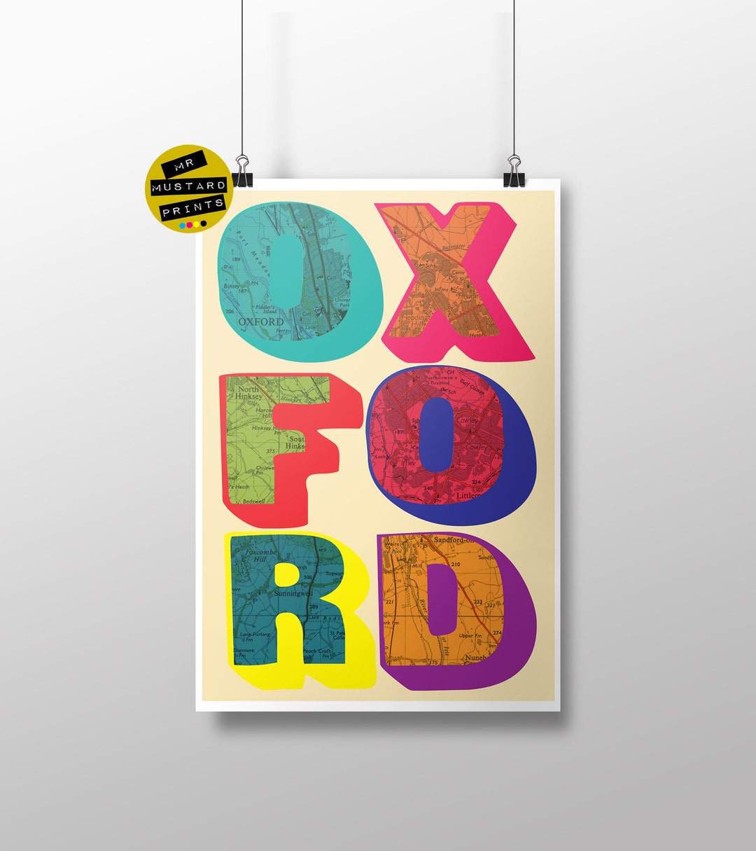Oxford Poster, Oxford Art Print, Oxford Map, Oxford Gift, Oxford