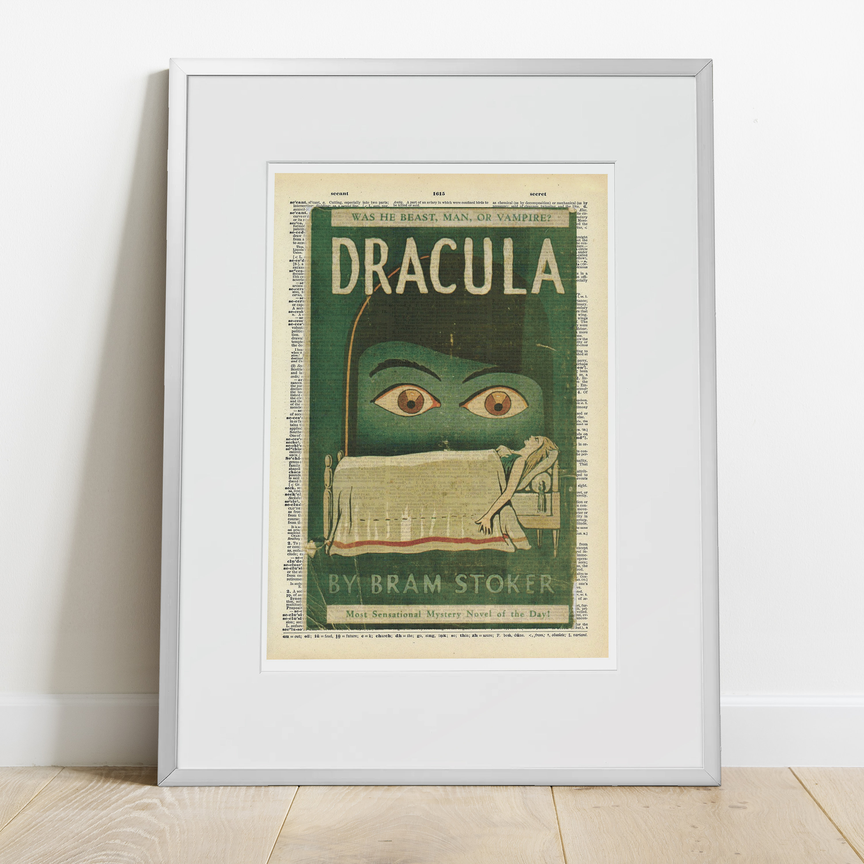 Dracula by Bram Stoker, Vintage Edition Cover, Dictionary Print: Novel,  Fan, Poster, Art, Gift 