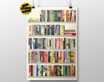 Twentieth Century Book Spine Art Print: First Editions, Literary Gift