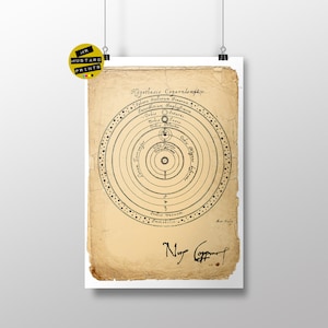 Nicolaus Kopernikus, Druck, Poster, Kunst, Geschenk, Astronom, Astronomie Geschenk, Heliocentric, Physiker, Physik Geschenk, Universum, Sonnensystem