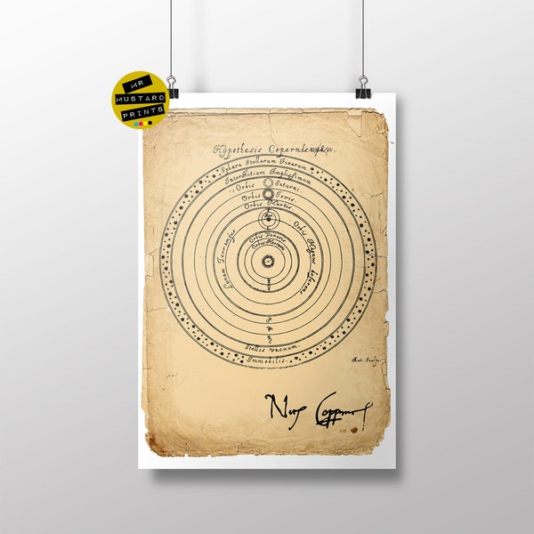 Nicolaus Copernicus, Print, Poster, Art, Gift, Astronomer, Astronomy Gift, Heliocentric, Physicist, Physics Gift, Universe, Solar System