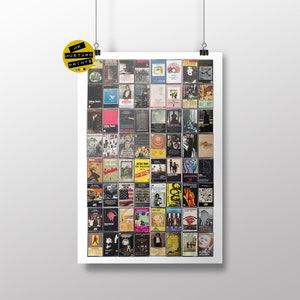 1970's Music Print - Vintage Cassette Covers - Greatest Albums of the 70s Poster - Art, Seventies Music Fan -70s Fan -70s Party -70s Gift